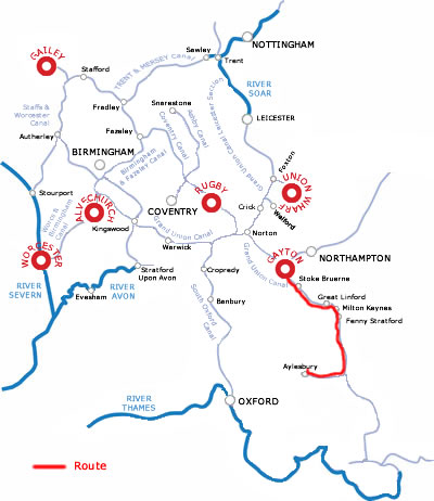 The Aylesbury And Return From Gayton.php cruising route map