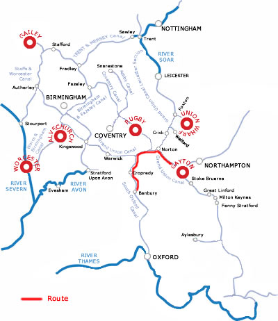 The Banbury And Return From Gayton.php cruising route map