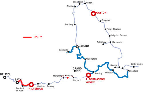 The Bath And Return From Hilperton cruising route map