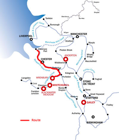 The Chester Or Ellesmere Port And Return From Wrenbury.php cruising route map