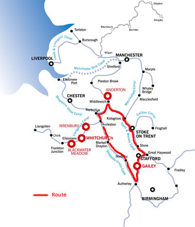 The Four Counties Ring From Gailey.php cruising route map