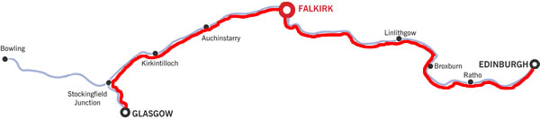 The Glasgow Edinburgh And Return From Falkirk.php cruising route map