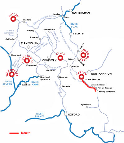 The Great Linford From Gayton.php cruising route map