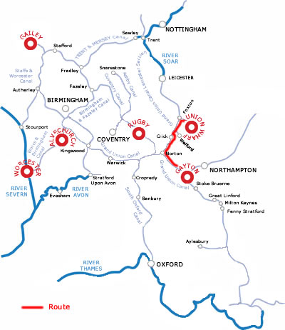 The Market Harborough And Return From Gayton.php cruising route map