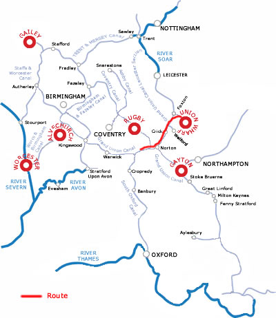The Napton And Return From Market Harborough.php cruising route map