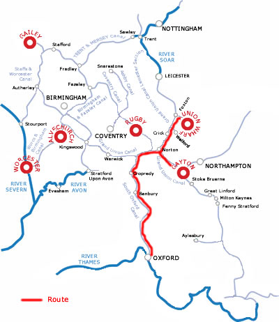 The Oxford And Return From Gayton.php cruising route map