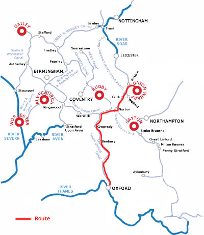 The Oxford And Return From Market Harborough.php cruising route map