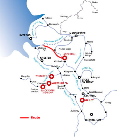 The River Weaver From Anderton.php cruising route map