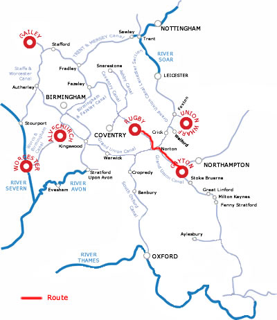 The Rugby And Return From Gayton.php cruising route map