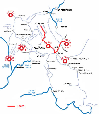 The Snarestone And Return From Market Harborough.php cruising route map