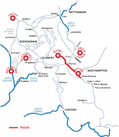 The Stoke Bruerne And Return From Rugby.php cruising route map