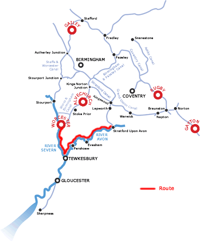 The Stratford And Return From Worcester.php cruising route map