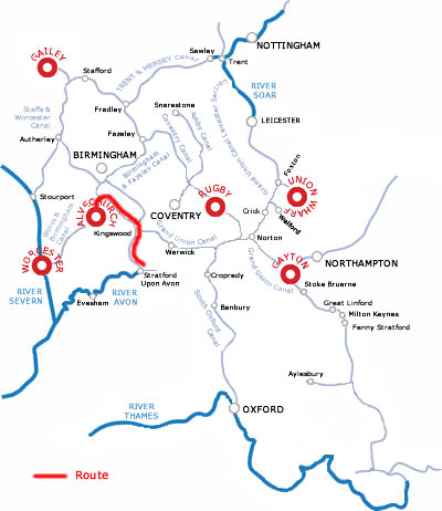 The Stratford Upon Avon And Return From Alvechurch.php cruising route map